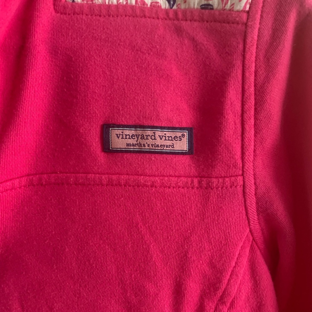 Vineyard Vines Women's Pink Quarter Zip 100% Cotton Pullover Size Small - Picture 3 of 10